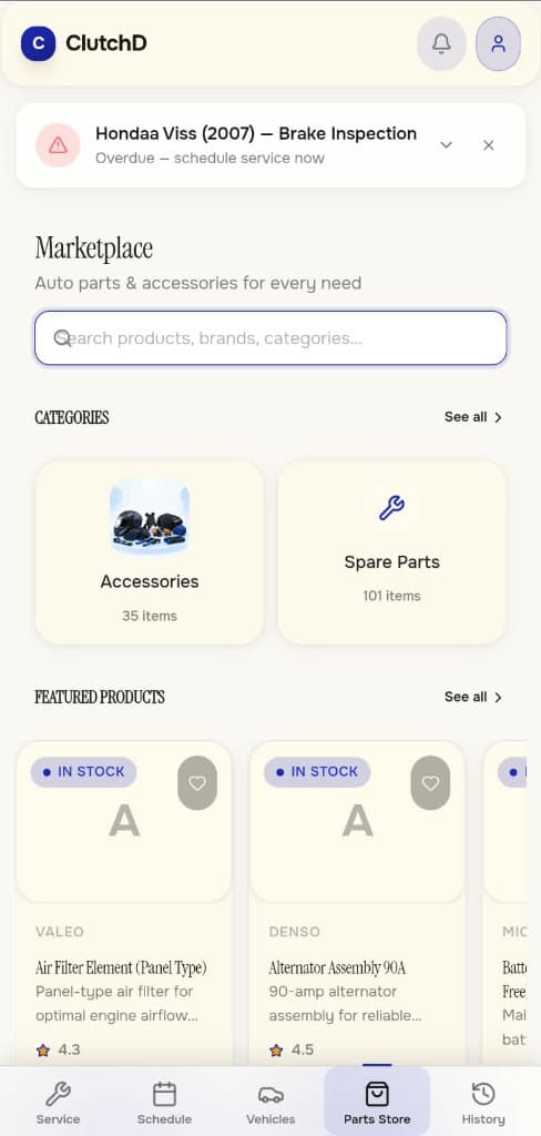 Marketplace Screen